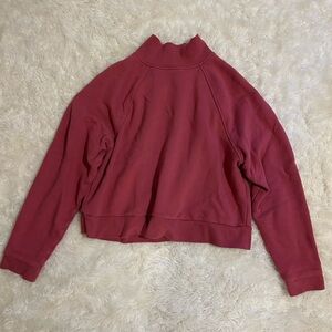 a new day Pink Cropped Mock Neck Sweatshirt
